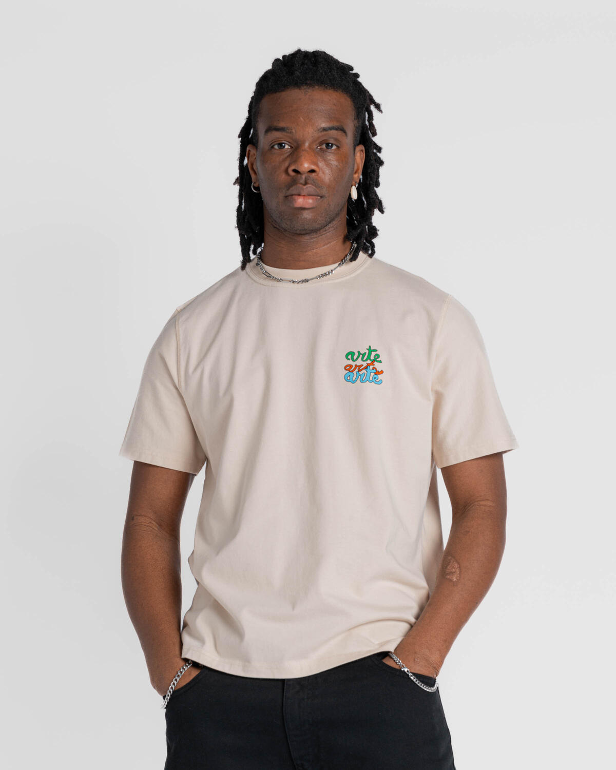 Tシャツ・カットソー Arte Antwerp SS25 3X ARTE LOGO T-SHIRT (SS25 102T CREAM) Arte Antwerp Multi Logo T-Shirt | SS25-102T | AFEW STORE